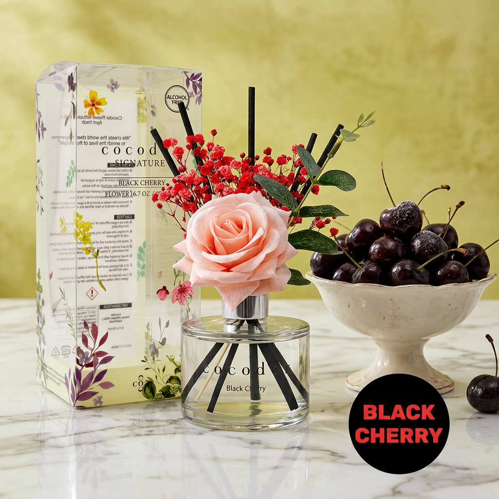 COCODOR - Rose Diffuser Black Cherry - Difuzér s růží a vůní černé třešně - 200 ml