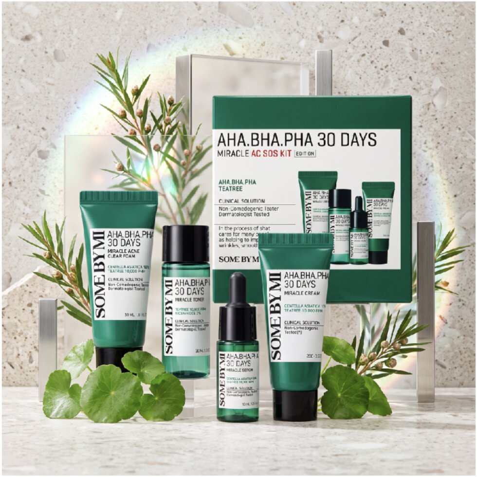SOME BY MI - Aha-Bha-Pha 30 Days Miracle Ac S.O.S Kit - Sada s AHA, BHA a PHA kyselinami pro čistou pleť