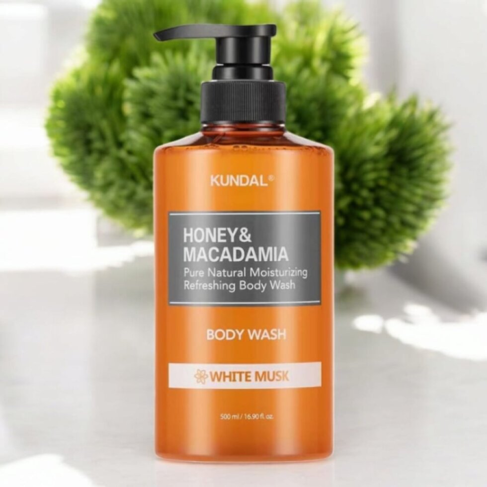 Kundal Honey&Macadamia Body Wash - Jemný sprchový gel s medem s vůní WHITE MUSK - 500 ml