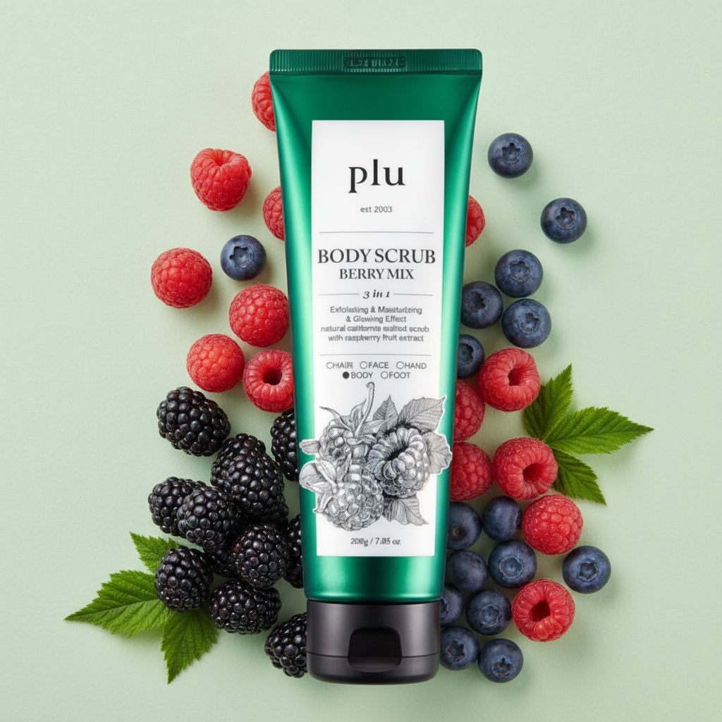 PLU - Body Scrub Berry Mix - Tělový peeling Berry Mix - 200 g