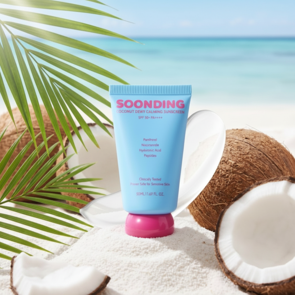 SOONDING - Coconut Dewy Calming Sunscreen - Zklidňující opalovací krém s kokosovou složkou - 50 ml