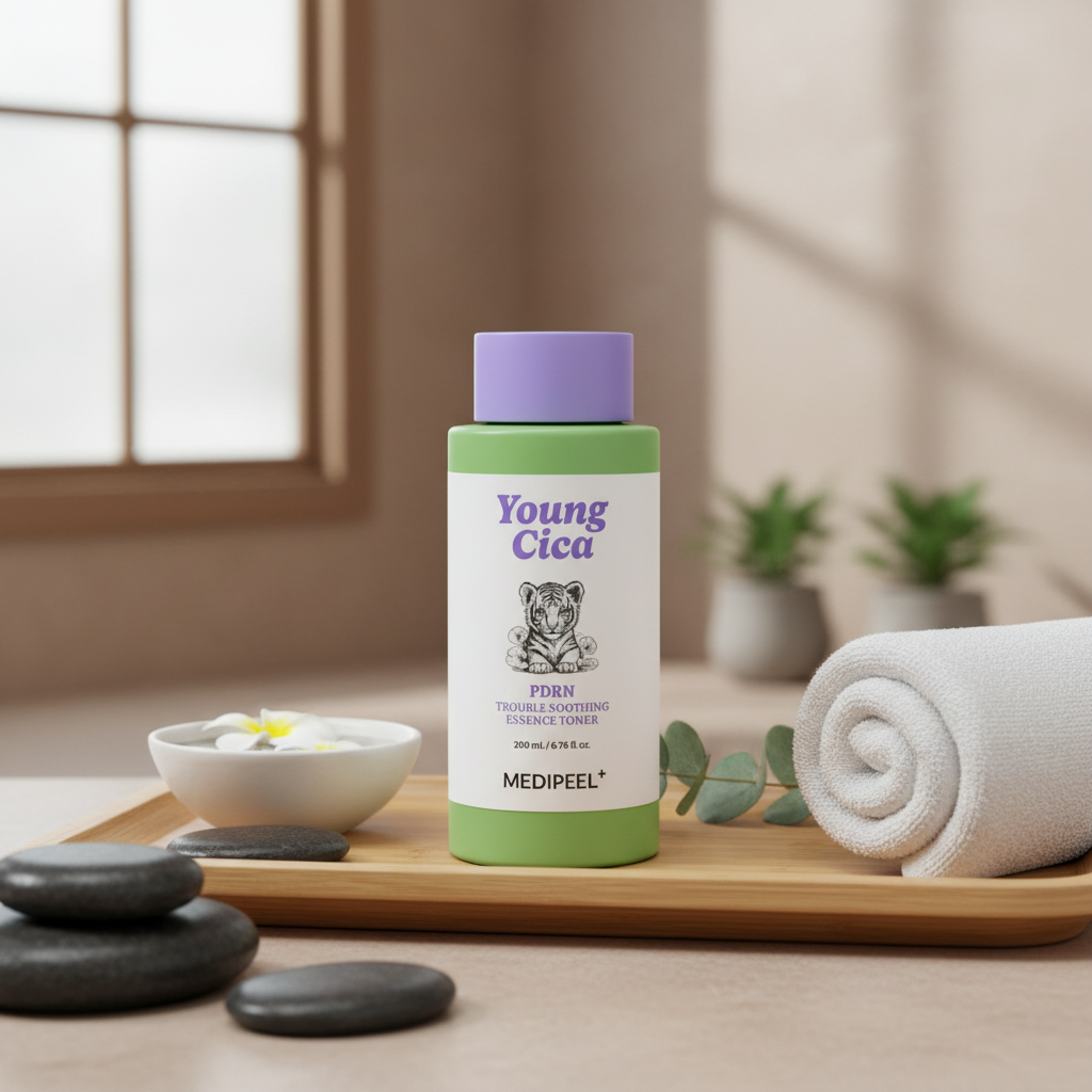 MEDI-PEEL - Young Cica PDRN Trouble Shooting Essence Toner - Zklidňující esence-tonikum s Cica, PDRN a regenerující péčí pro problematickou pleť - 200 ml