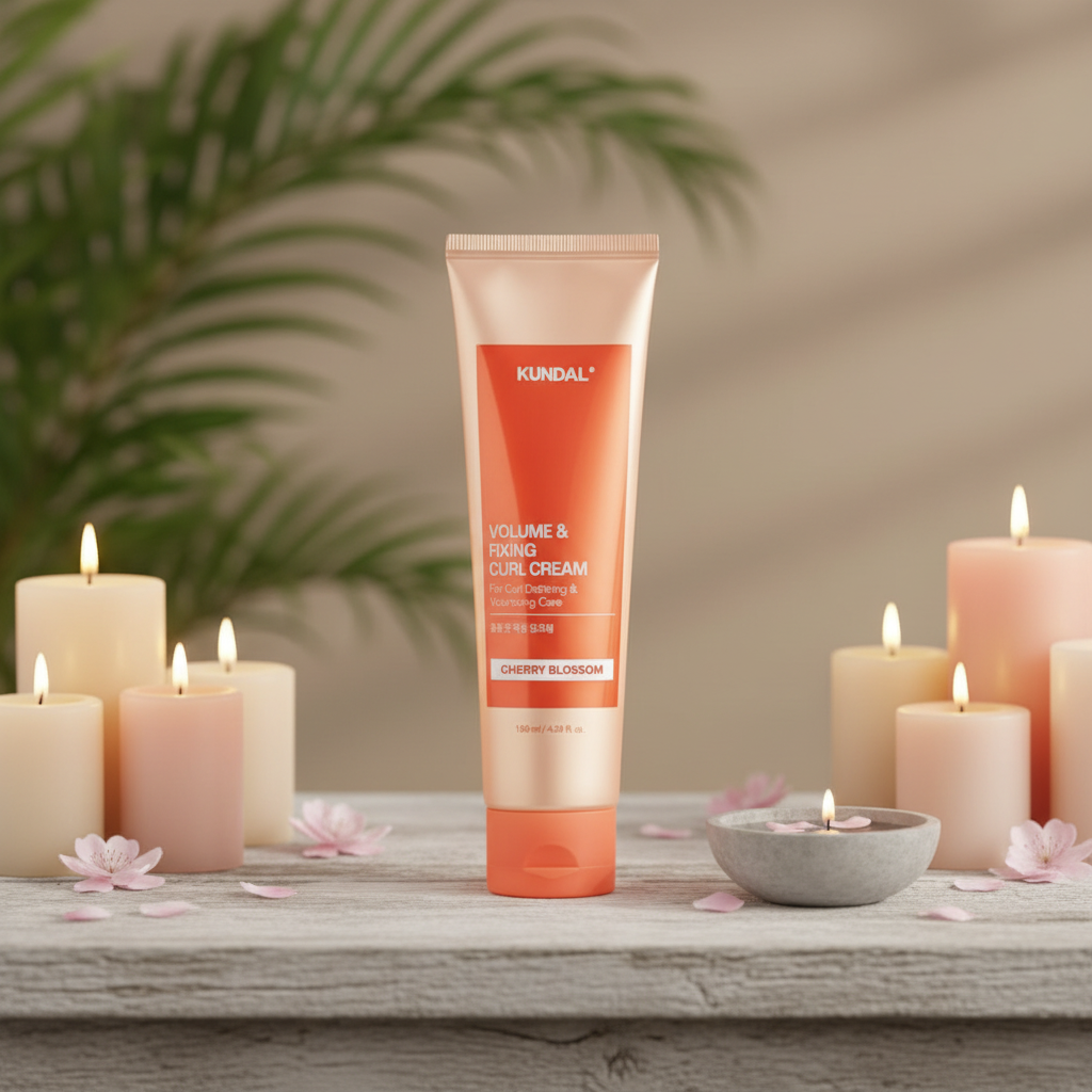 Kundal Volume & Fixing Curl Cream - Přípravek pro dodání objemu a fixaci vln WEDING BOUQUER - 130 ml