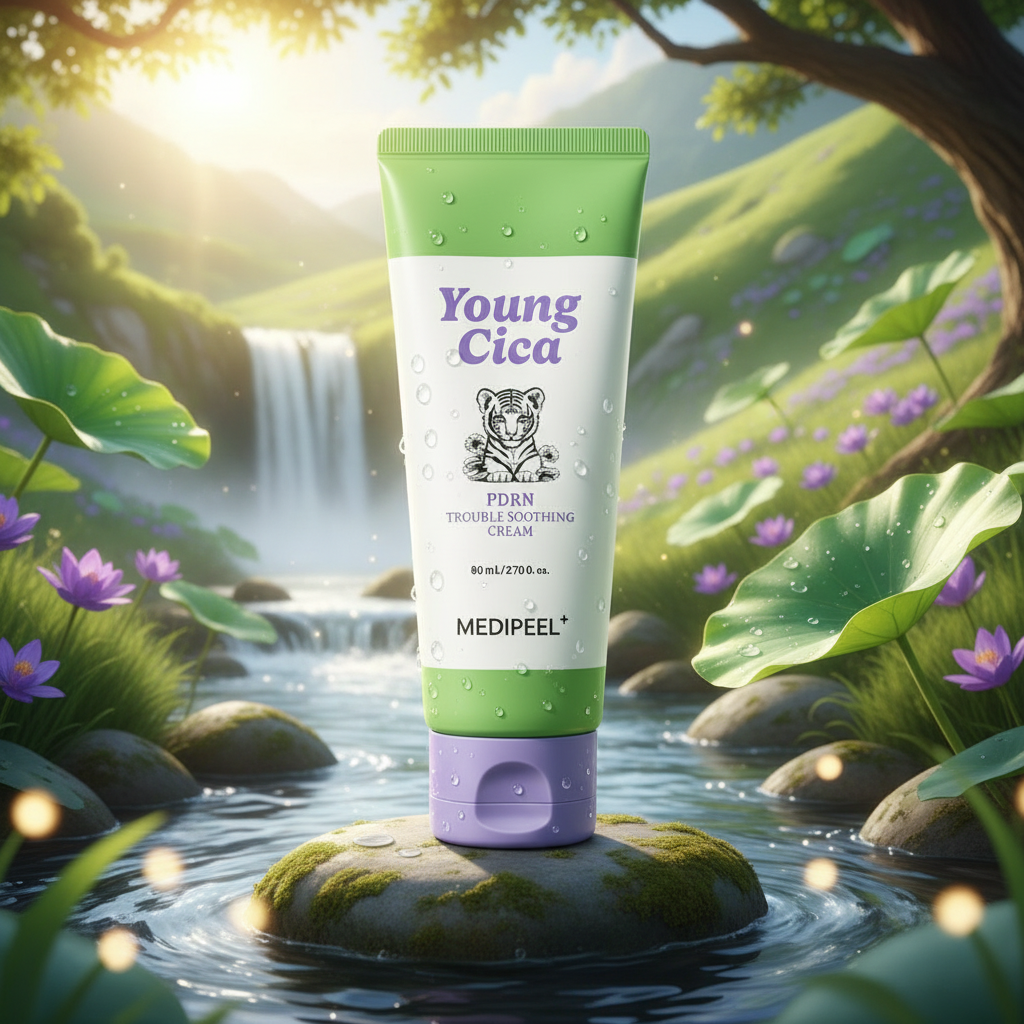 MEDI-PEEL - Young Cica PDRN Trouble Soothing Cream - Zklidňující krém Young Cica s PDRN pro problematickou pleť - 80g