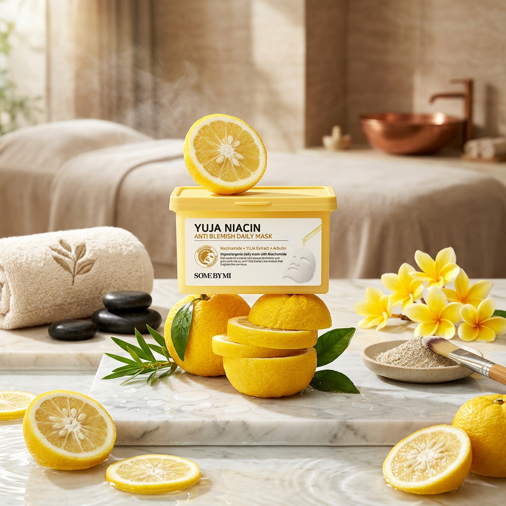 SOME BY MI - Yuja Niacin Anti Blemish Daily Mask - Rozjasňující denní maska proti skvrnám s yuzu - 24 ks
