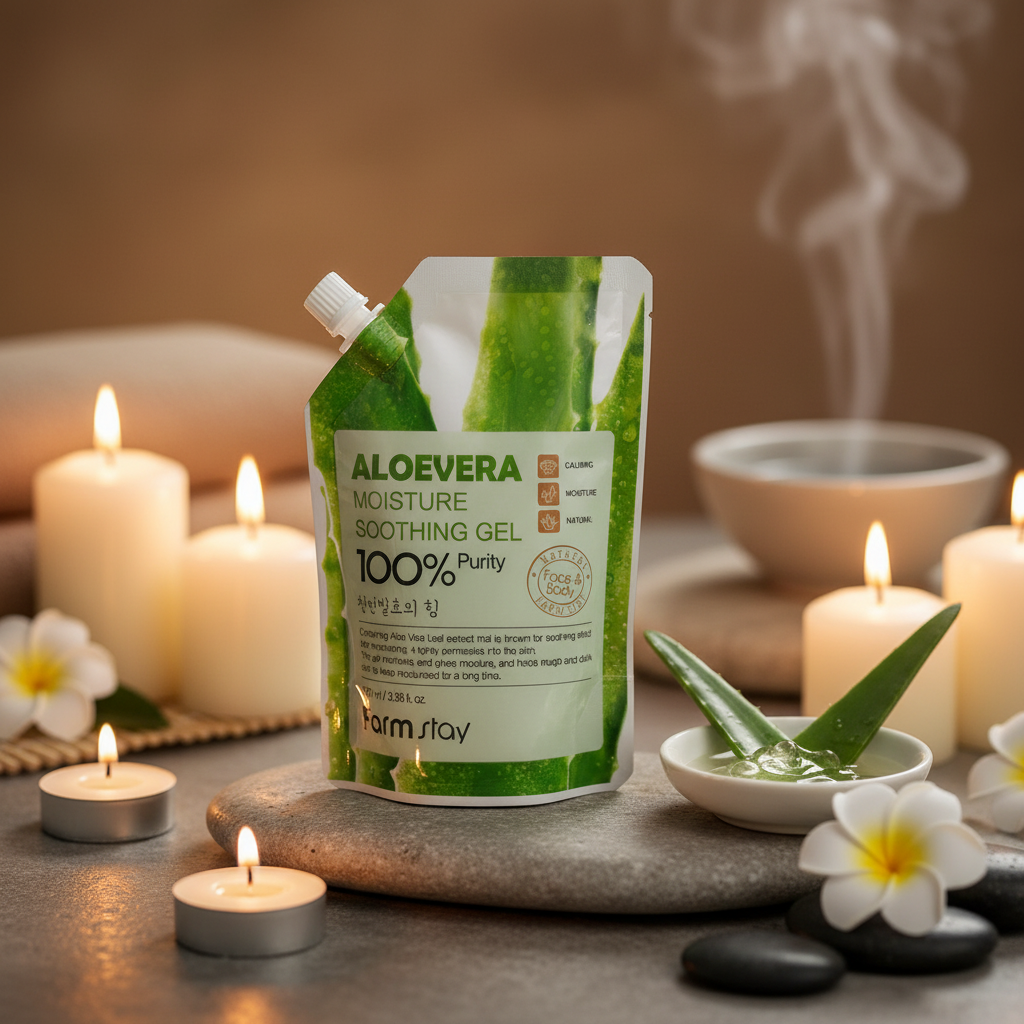 Farm Stay - Aloe Vera Moisture Soothing Gel Pouch - Multifunkční gel s extraktem z aloe vera - 100 ml