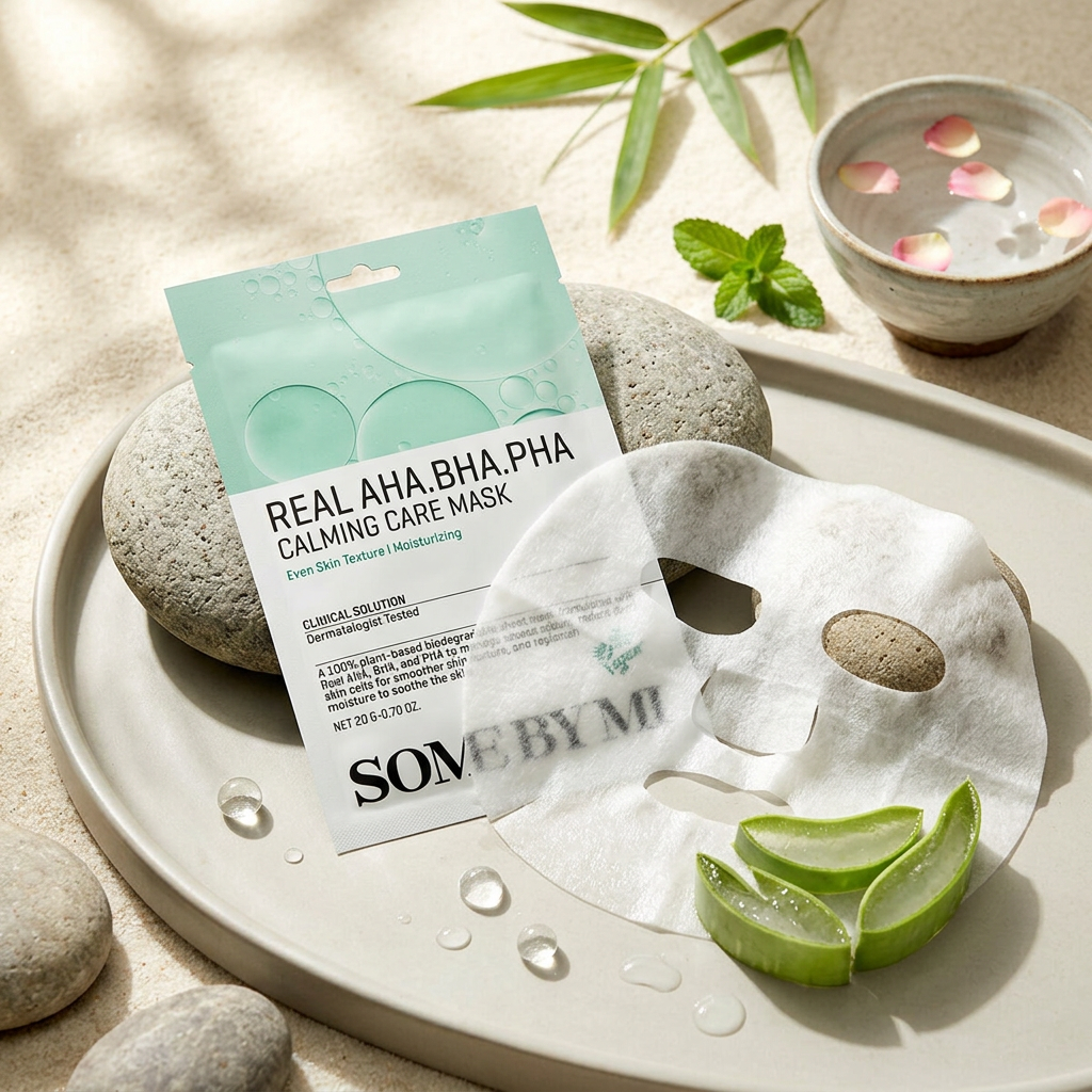 SOME BY MI - Real AHA BHA PHA Calming Care Mask - Zklidňující plátýnková maska s AHA, BHA a PHA kyselinami - 20 g