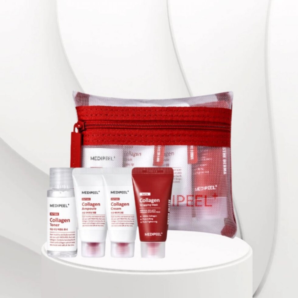 MEDI-PEEL - Red Lacto Collagen Trial Set - Sada péče s kolagenem - 4 ks