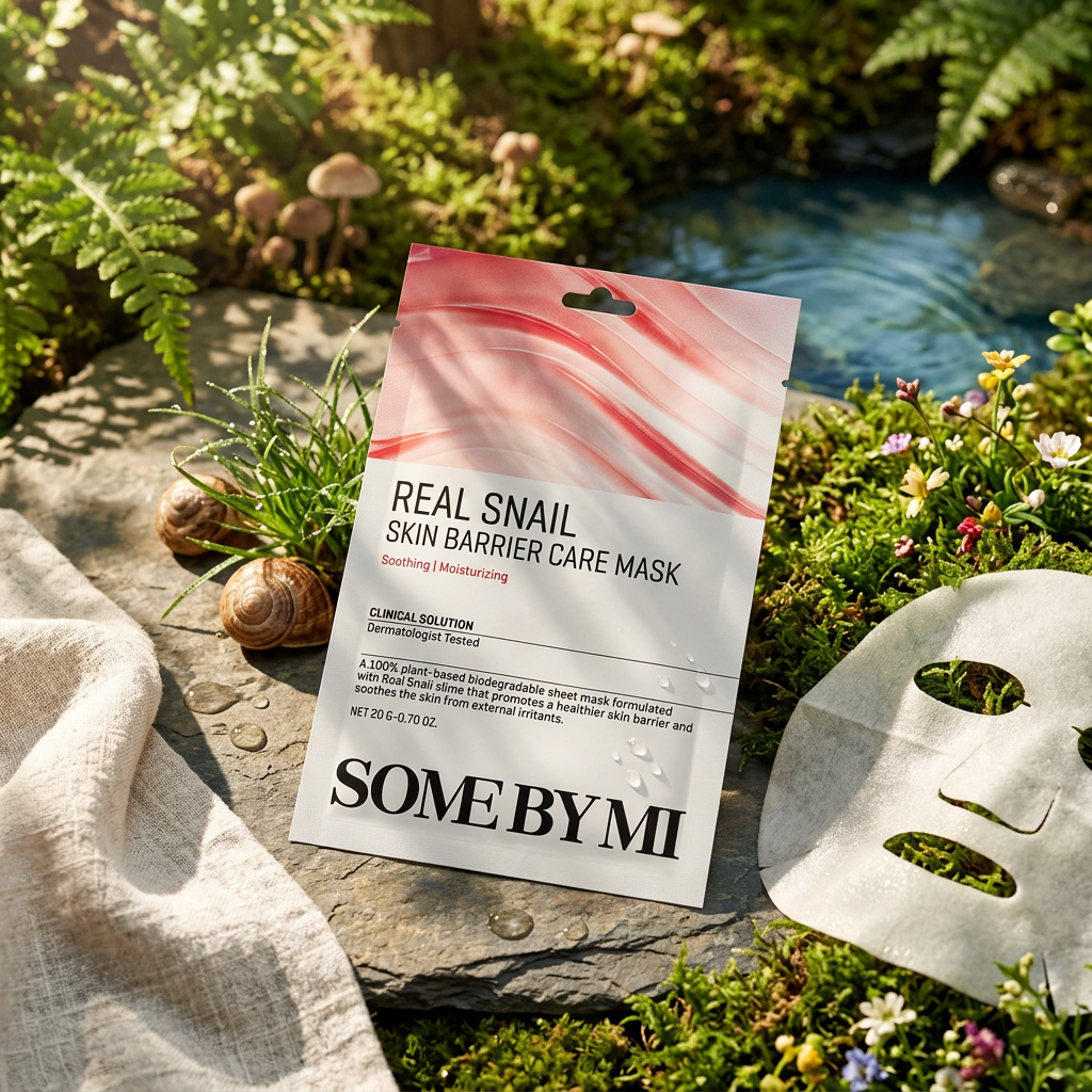 SOME BY MI - Real Snail Skin Barrier Care Mask - Posilující plátýnková maska se šnečím mucinem - 20 g
