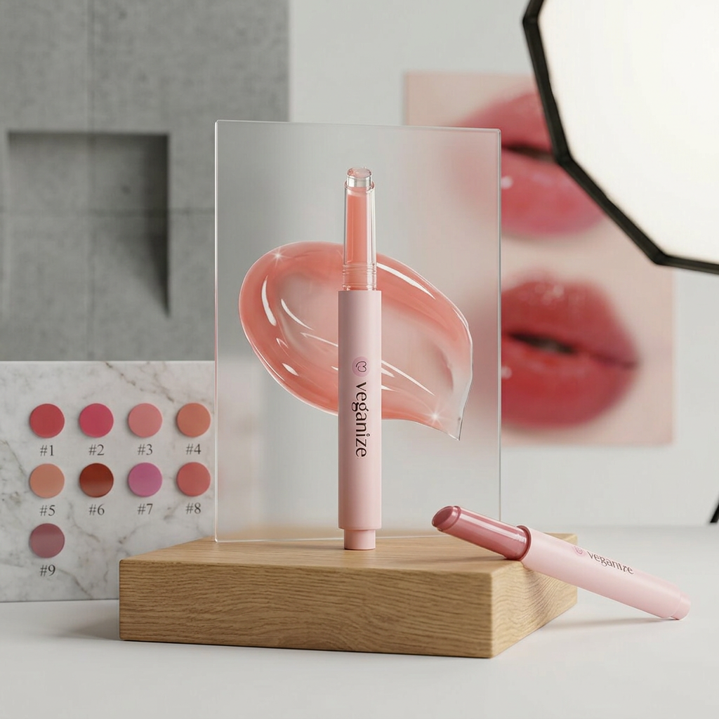 VEGANIZE - Collagen Lip Glass Balm 04. Light Peach - Kolagenový balzám na rty - 1,8 g