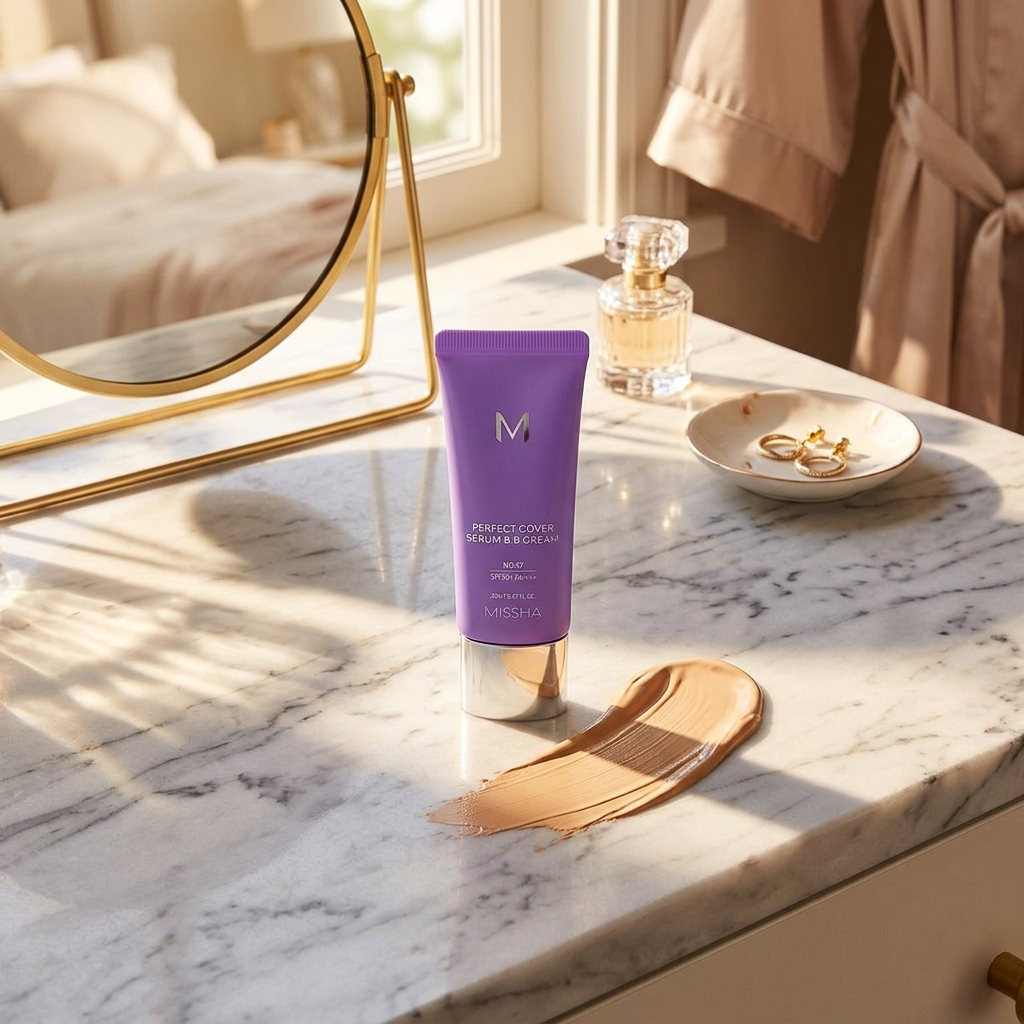MISSHA - Perfect Cover Serum BB Cream SPF50+ PA++++ - Pečující BB sérum s SPF #27 Honey Beige - 20 ml