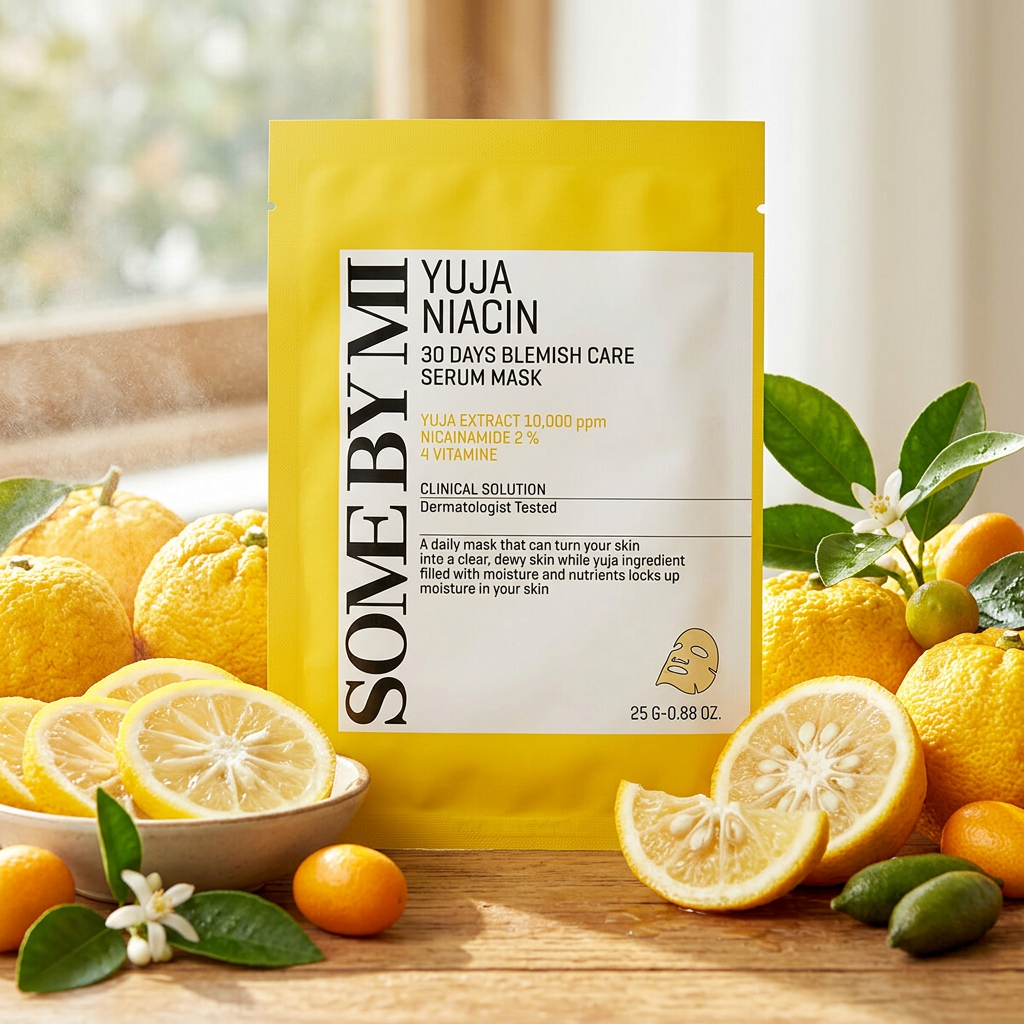 SOME BY MI - Yuja Niacin 30 Days Blemish Care Serum Mask - Rozjasňující a hydratační maska - 25 g
