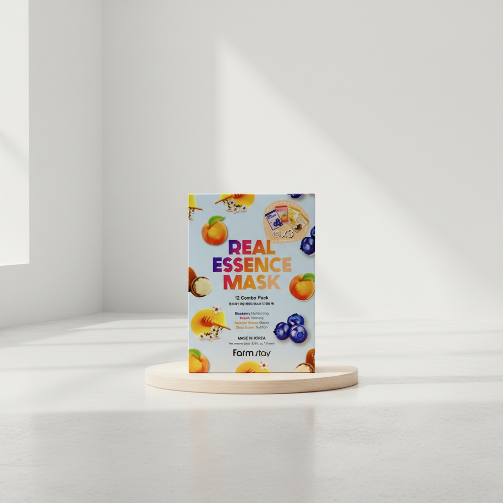 Farm Stay - Real Essence Mask Combo Pack - Set 12 plátýnkových masek - 23 ml x 12 ks