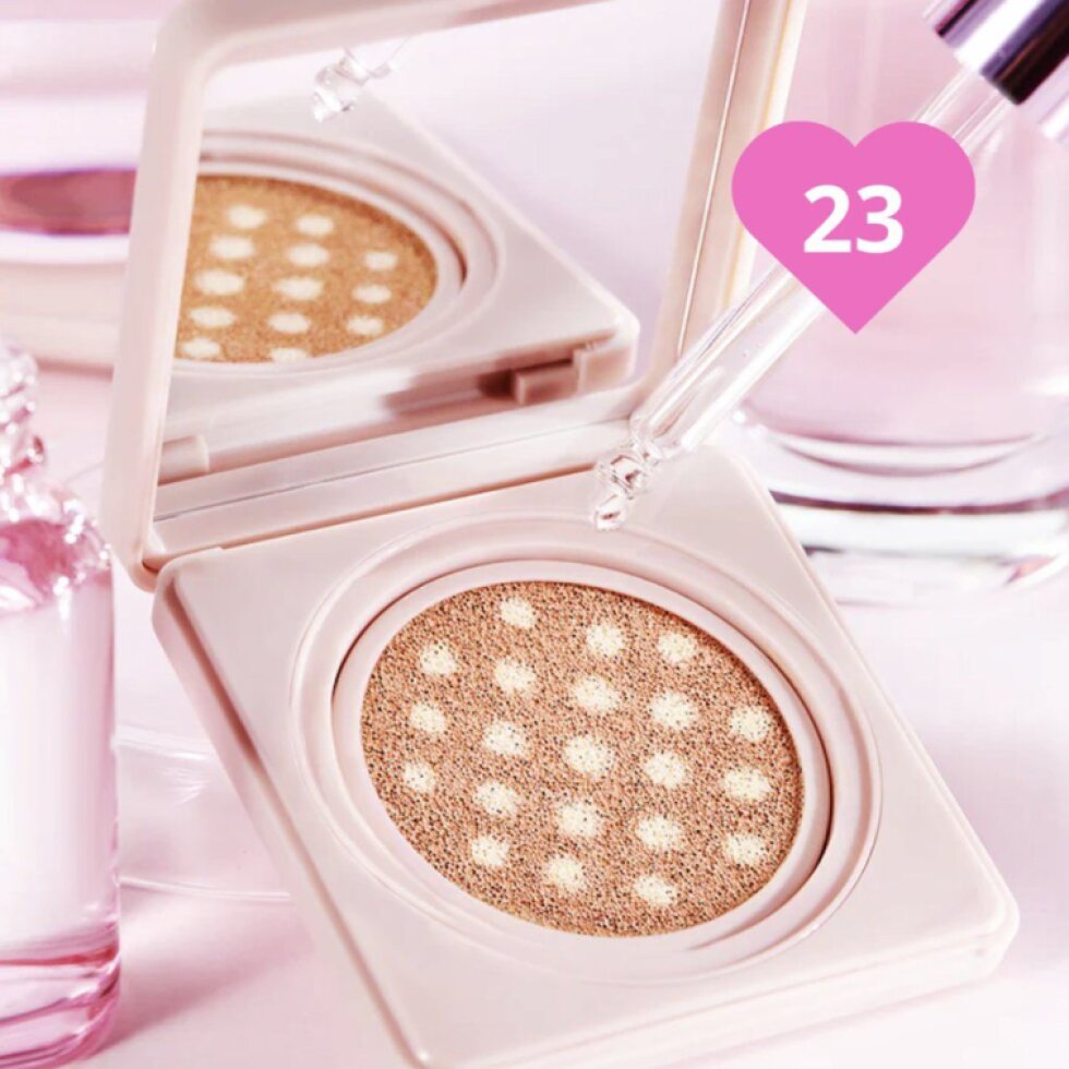 ELROEL - Dot Ampoule Cushion 23 Natural Beige - Cushion make-up s pečujícími složkami a PDRN v odstínu 23 NATURAL BEIGE - 15 g