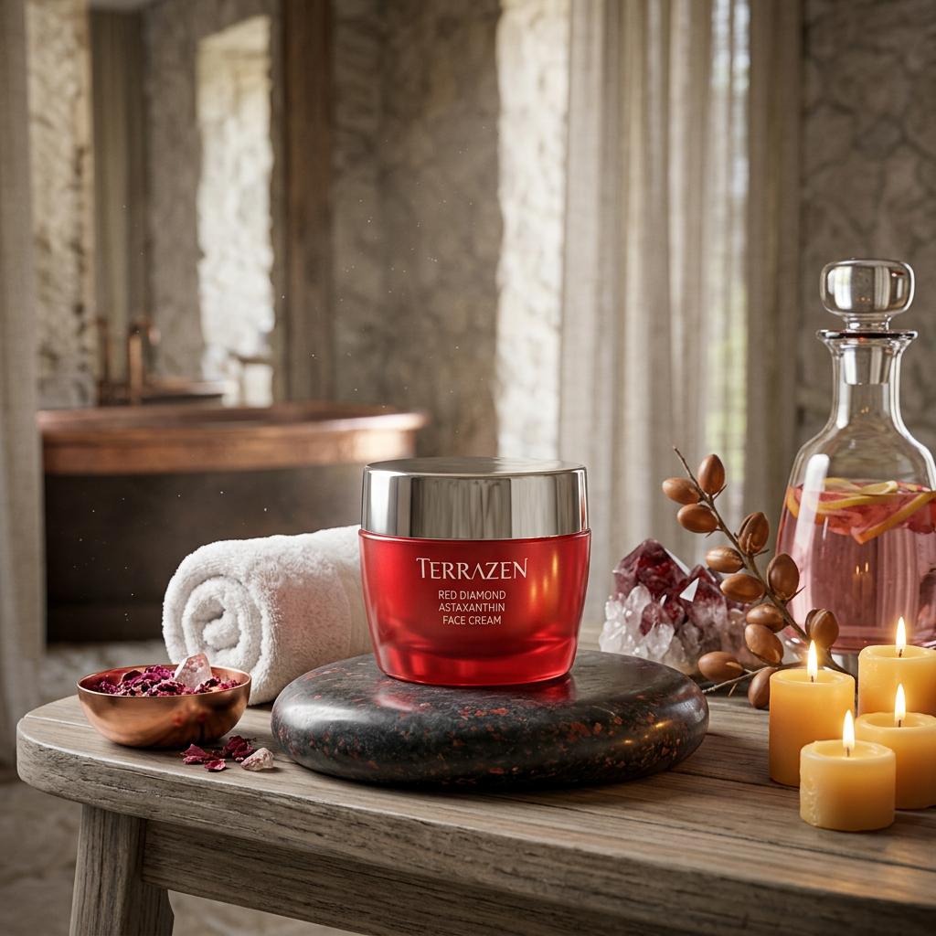TERRAZEN - Red Diamond Astaxantihin Face Cream - Luxusní antioxidační a protivráskový pleťový krém - 50 ml