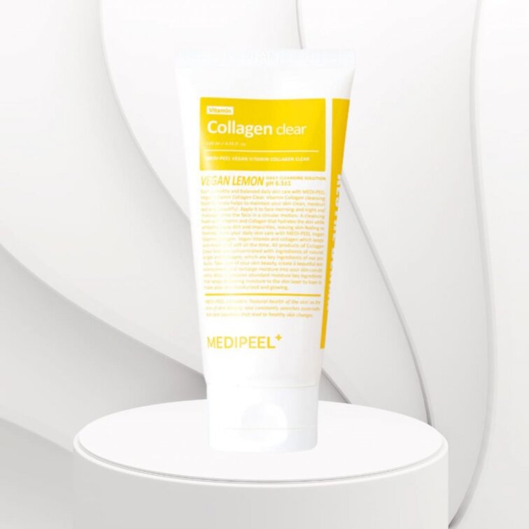 MEDI-PEEL - Vegan Vitamin Collagen Clear - Gelový pěnivý cleanser s kolagenem, vitaminy a AHA - 300 ml