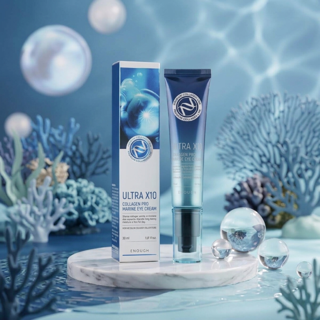 ENOUGH - Ultra x10 Collagen Pro Marine Eye Cream - Zpevňující a hydratační oční krém s mořským kolagenem - 30 ml