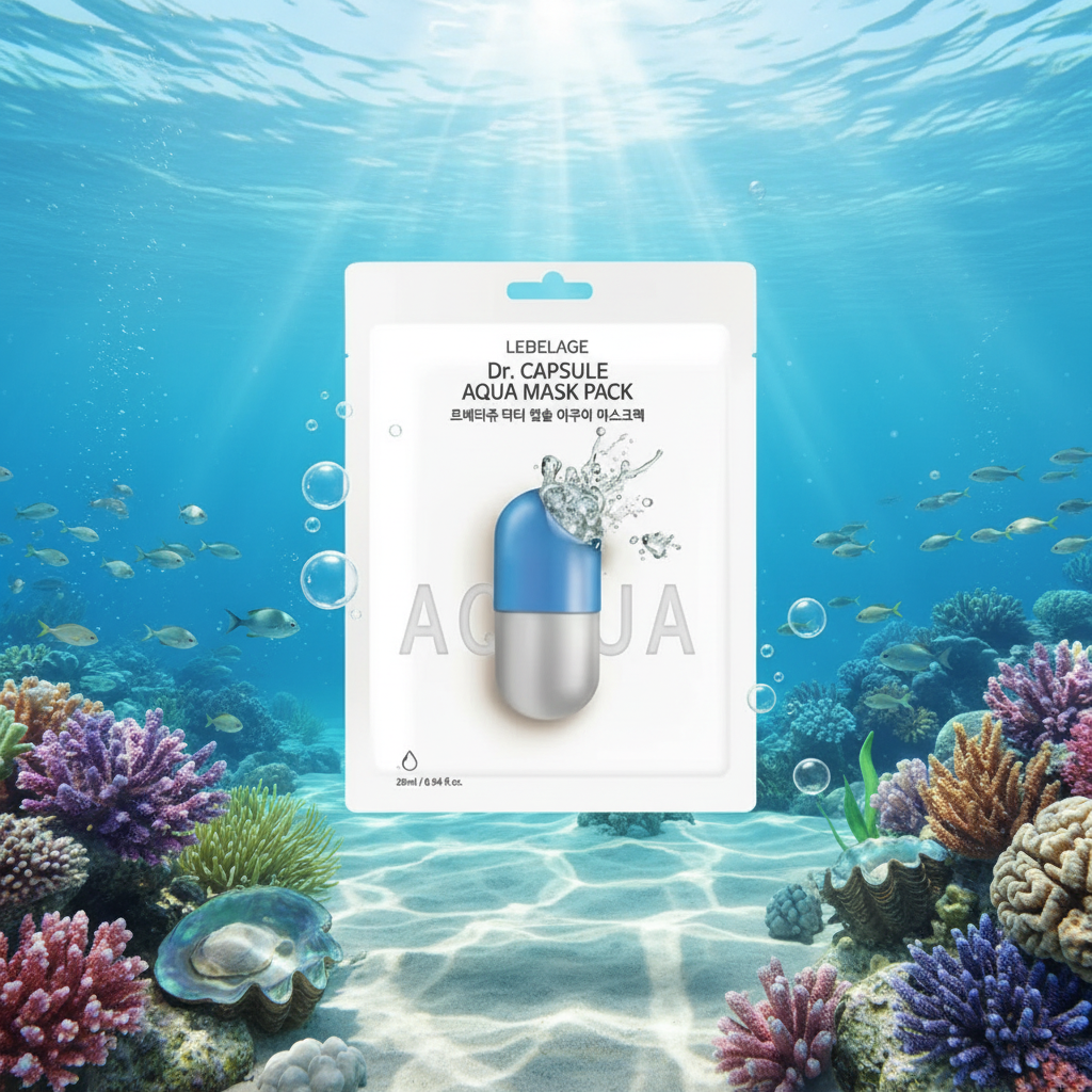 LEBELAGE - Capsule Aqua Mask Pack - Obnovující plátýnková maska s mořskými minerály - 28 ml