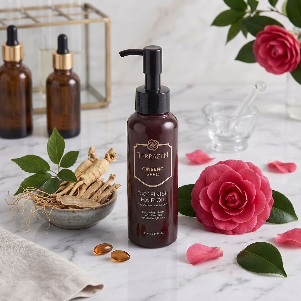 TERRAZEN - Ginseng Deed Dry Finish Hair Oil - Luxusní vlasový olej - 100 ml