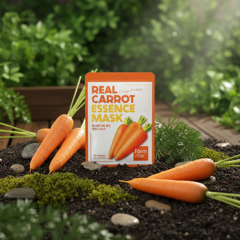 Farm Stay - Real Carrot Essence Mask - Rozjasňující maska s extraktem z mrkve - 23ml