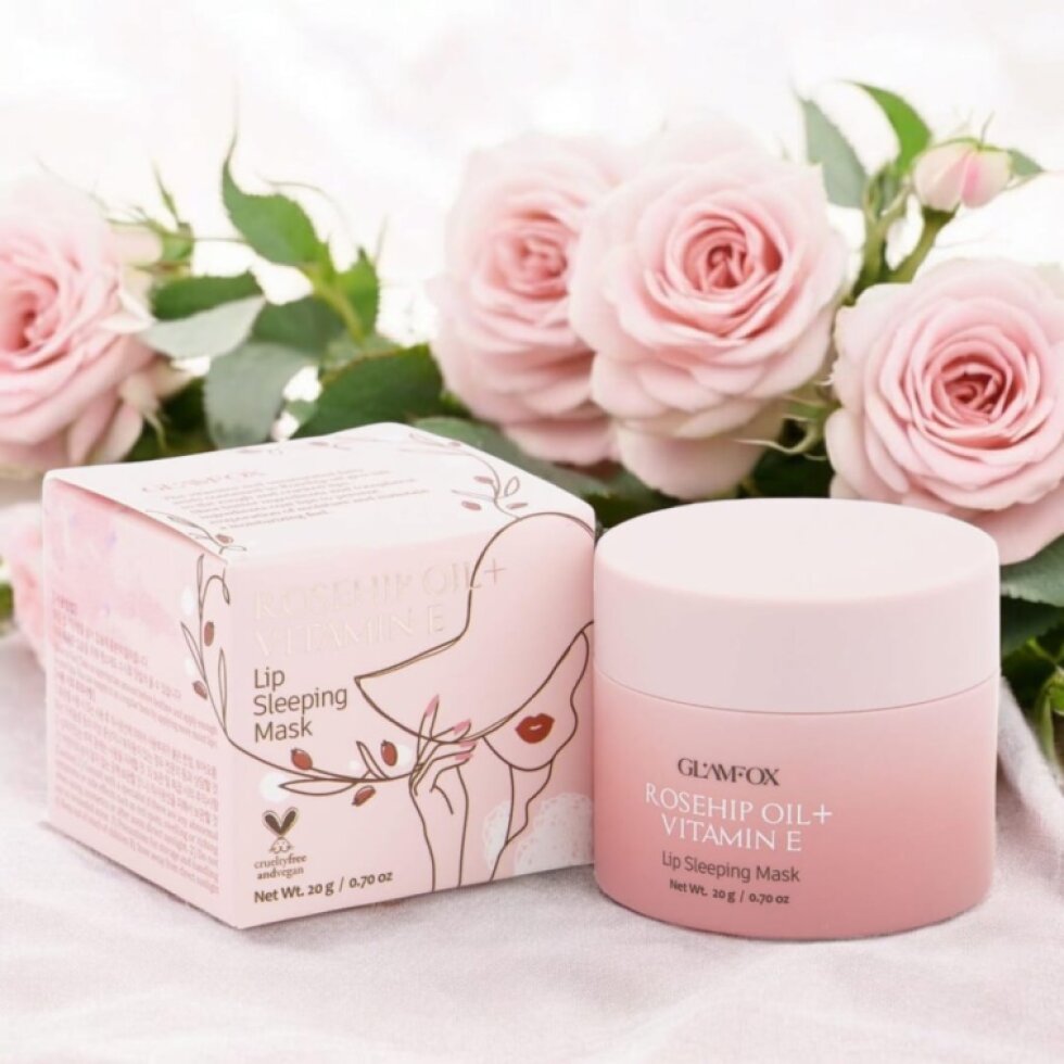 GLAMFOX - Rosehip Oil + Vitamin E Lip Sleeping Mask - Noční maska na rty - 20 g