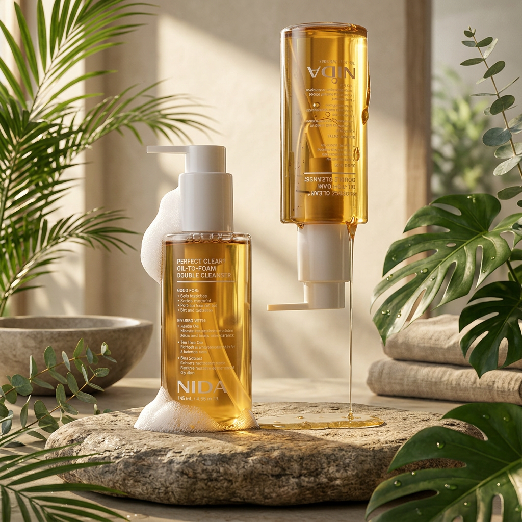 NIDA - Perfect Clear Oil-to-Foam Double Cleanser - Čisticí olej a pěna v jednom 2v1 - 145 ml