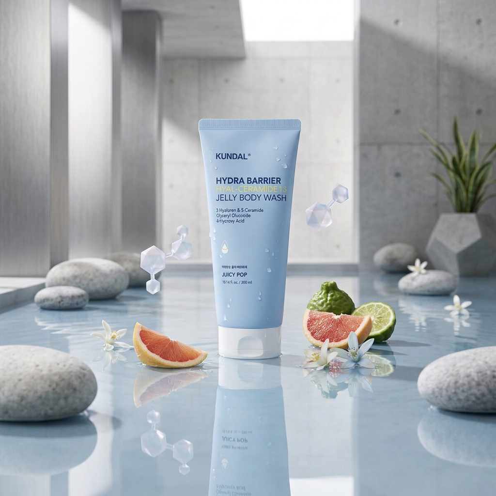 KUNDAL - Hydra Barrier Hyal-ceramide 13 Jelly Body Wash - Hydratační sprchový gel s komplexem kyseliny hyaluronové a ceramidů JUICY POP - 300 ml