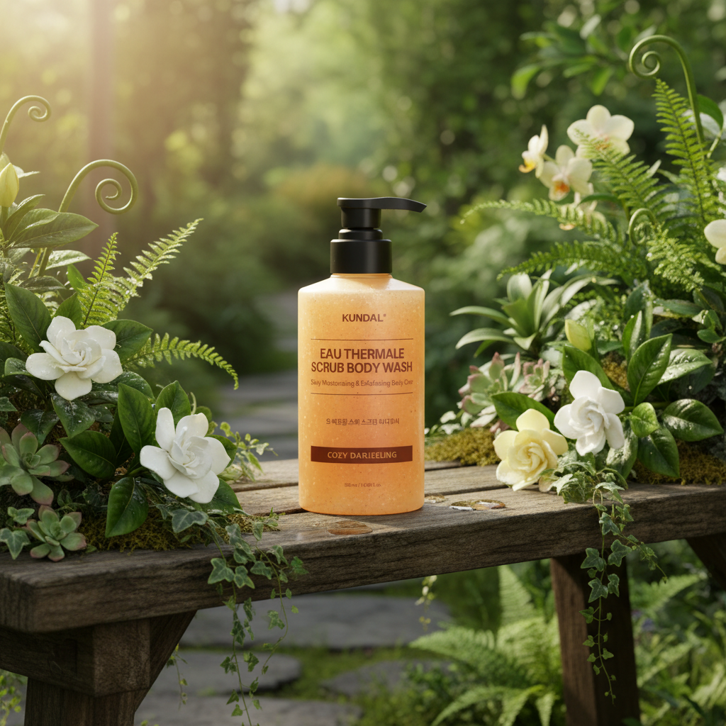 KUNDAL - Scrub Body Wash - Exfoliační sprchový gel COZY DARJEELING - 500 ml