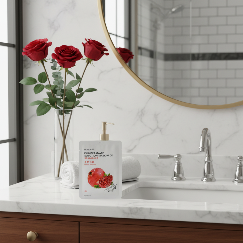 LEBELAGE - Pomegranate Solution Mask Pack - Hluboce hydratující plátýnková maska s granátovým jablkem - 25 g