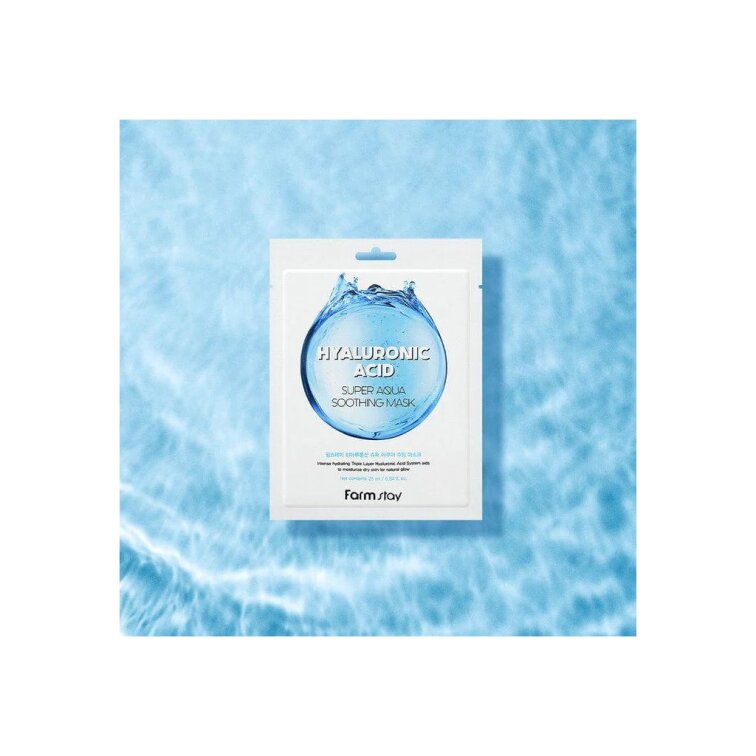 Farm Stay - Hyaluronic Acid Super Aqua Soothing Mask - Hluboce hydratační maska s kyselinou hyaluronovou - 25 ml