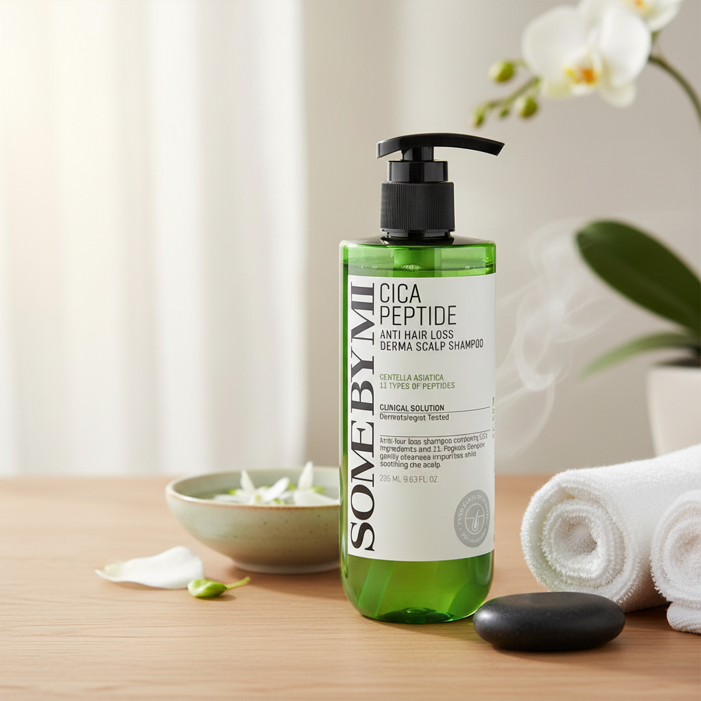 SOME BY MI - Cica Peptide Derma Scalp Shampoo - Posilující šampon proti vypadávání vlasů se zklidňujícím účinkem - 285 ml