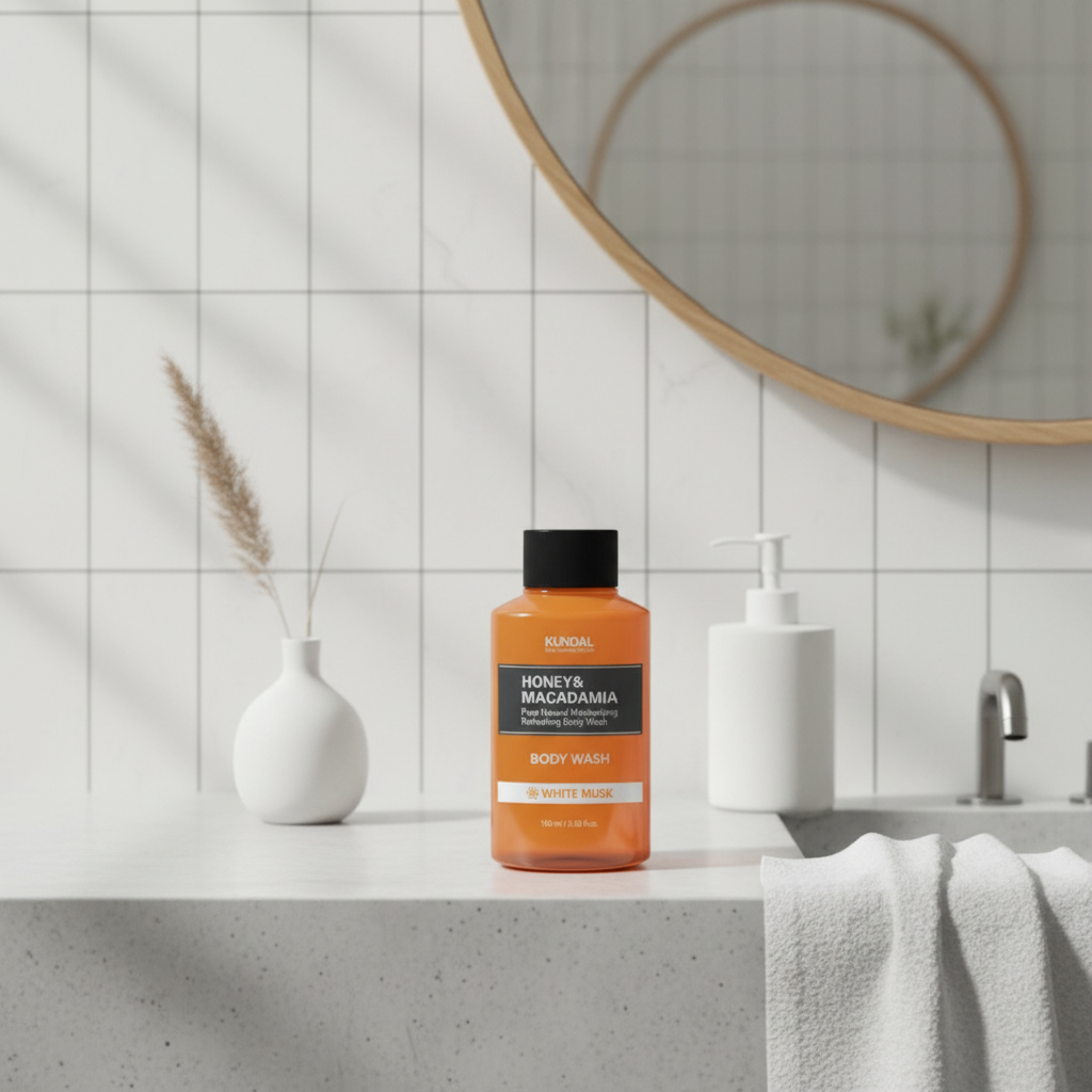 Kundal Honey&Macadamia Body Wash - Jemný sprchový gel s medem s vůní WHITE MUSK - 100 ml