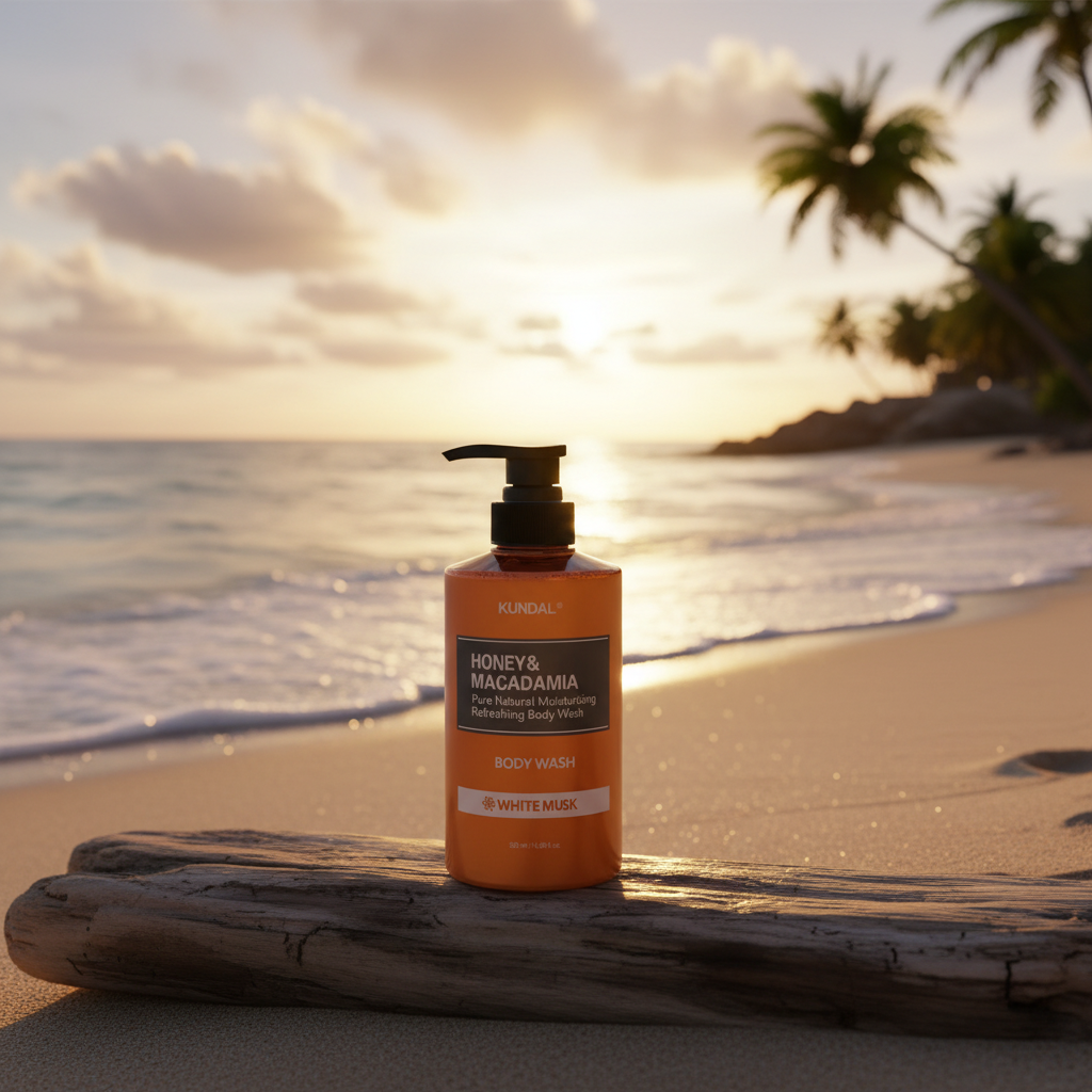 Kundal Honey&Macadamia Body Wash - Jemný sprchový gel s medem s vůní WHITE MUSK - 500 ml