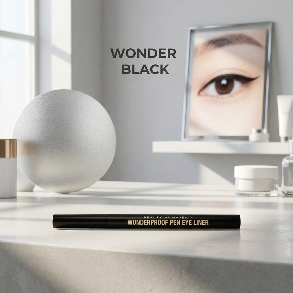 B.O.M. - Wonderproof Pen Eye Liner #01 Wonder Black - Voděodolné linky ve fixu - 0,5 g