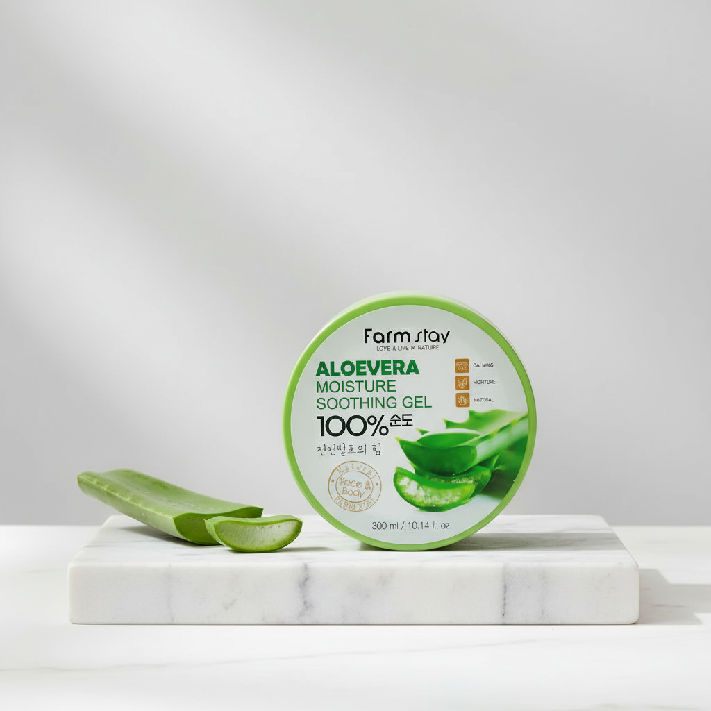 FARM STAY - Aloe Vera Moisture Soothing Gel - Multifunkční gel s extraktem z aloe vera - 300 ml