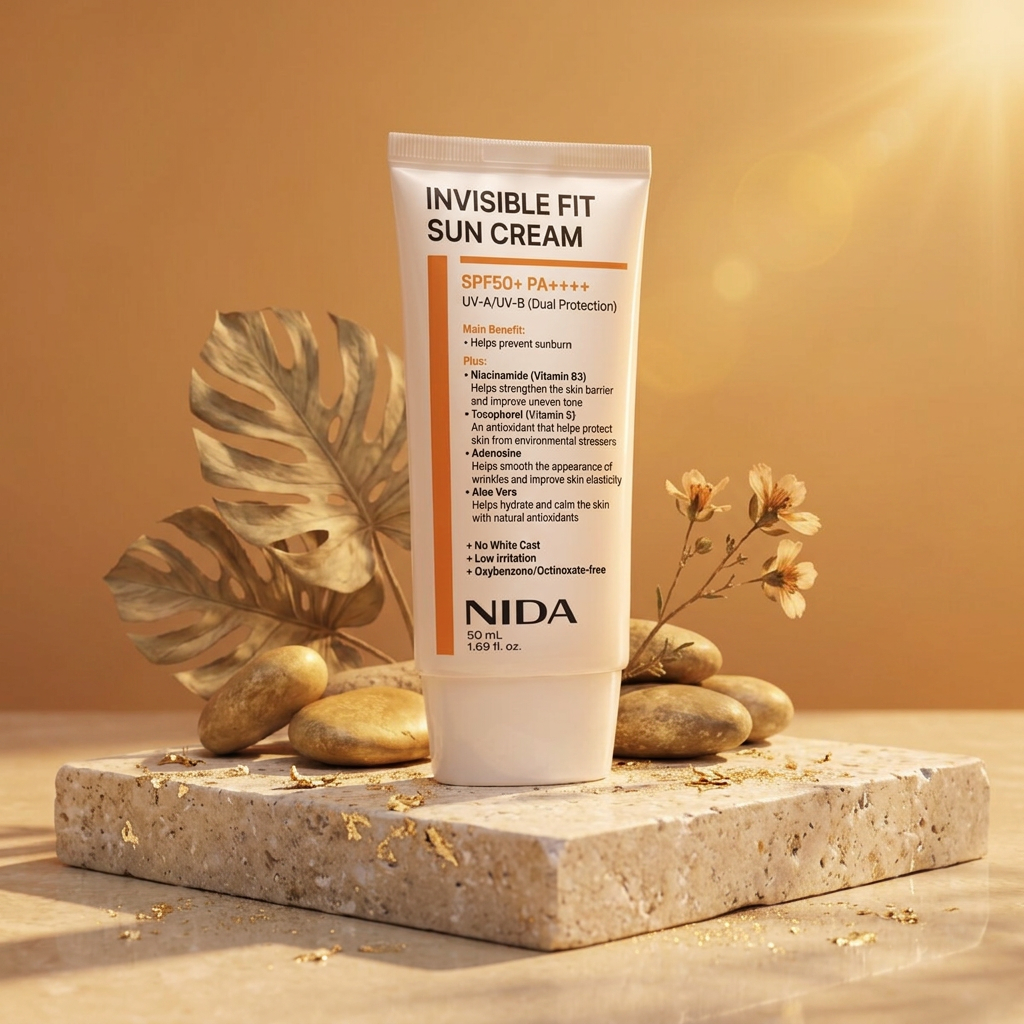 NIDA - Invisible Fit Sun Cream - Neviditelný opalovací krém - 50 ml