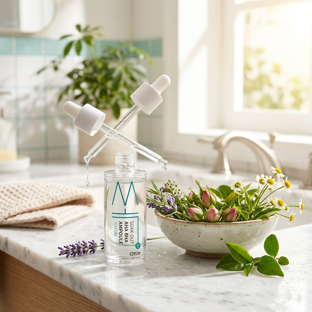 OTTIE - Soak Out AHA BHA Ampoule - Ampule s AHA a BHA pro hloubkové pročištění pleti - 50 ml