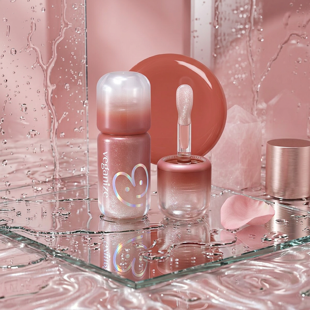 VEGANIZE - 4D Dewyshine Lip Oil Pearl Gloss 03 Sunset Crush - Třpytivý olej na rty s perleťovým leskem - 4 g