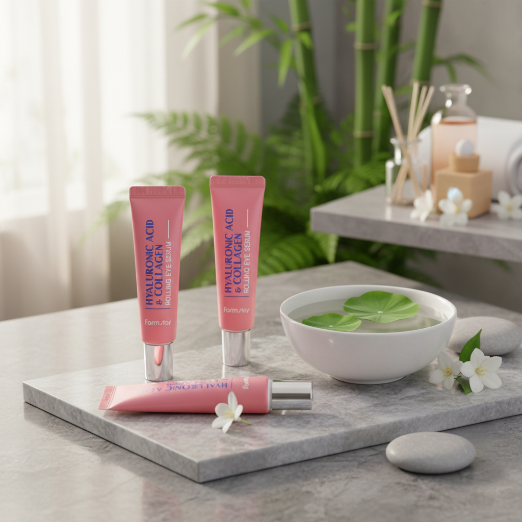 Farm Stay - Hyaluronic Acid & Collagen Rolling Eye Serum - Kolagenové sérum s kyselinou hyaluronovou a roll-on aplikátorem - 25 ml