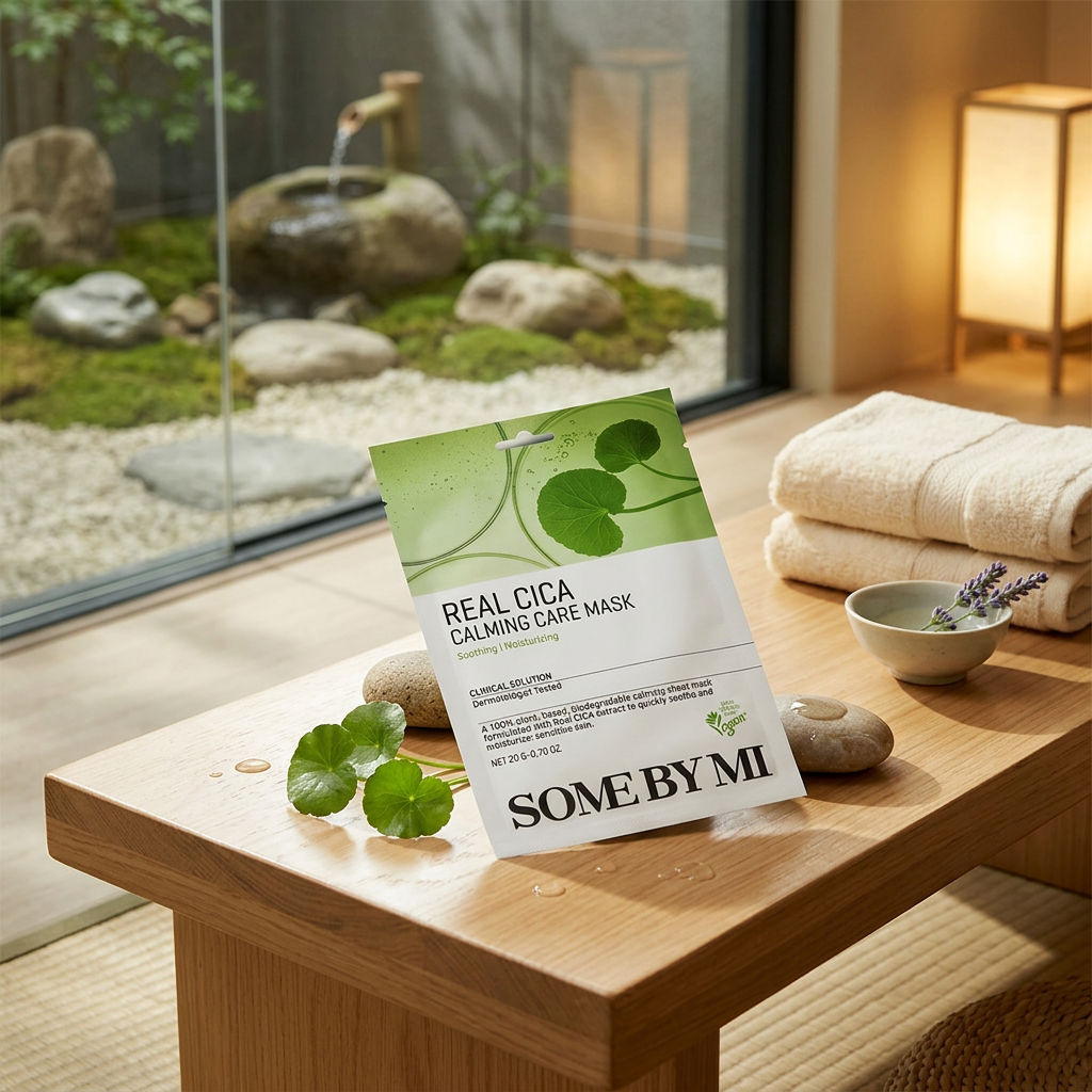 SOME BY MI - Real Cica Calming Care Mask - Zklidňující textilní maska s centellou - 20 g