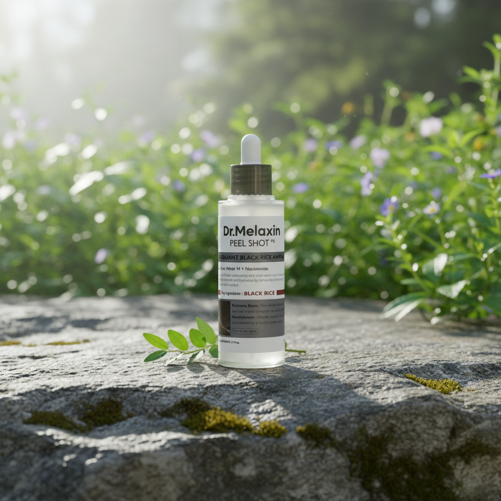 DR.MELAXIN - Peel Shot Exfoliating Black Rice Ampoule - Exfoliační Ampulka s vodou z rýžových otrub - 80 ml