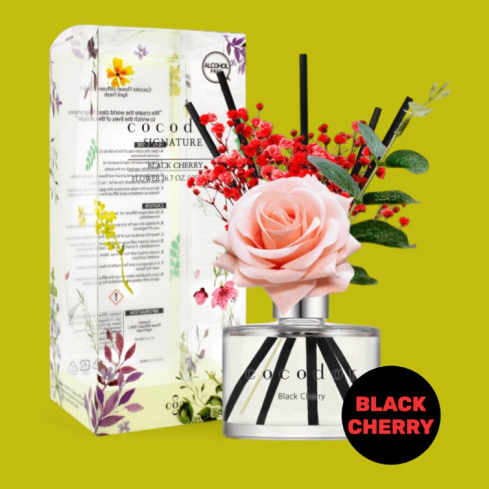 COCODOR - Rose Diffuser Black Cherry - Difuzér s růží a vůní černé třešně - 200 ml