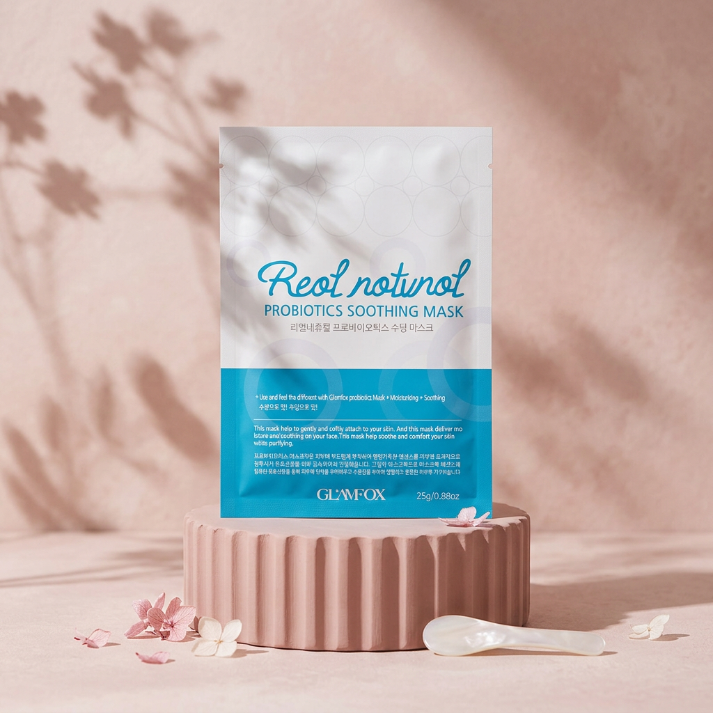 GLAMFOX - Real Natural Probiotics Soothing Mask - Zklidňující maska s probiotiky - 25 g