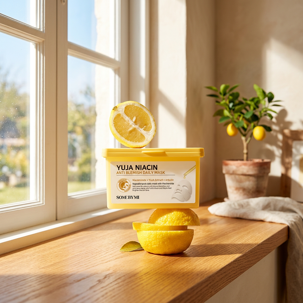 SOME BY MI - Yuja Niacin Anti Blemish Daily Mask - Rozjasňující denní maska proti skvrnám s yuzu - 24 ks