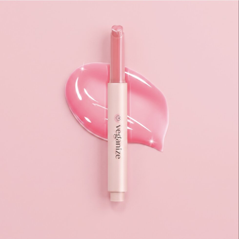 VEGANIZE - Collagen Lip Glass Balm 02. Shy Pink - Kolagenový balzám na rty - 1,8 g
