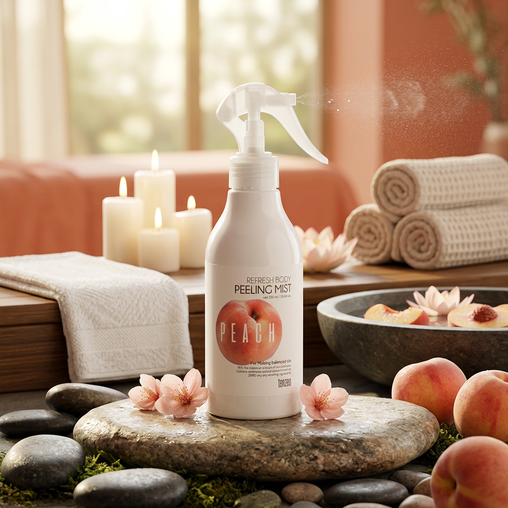 TENZERO - Refresh Body Peeling Mist Peach - Osvěžující tělový peelingový sprej s broskvovou vůní - 100 ml