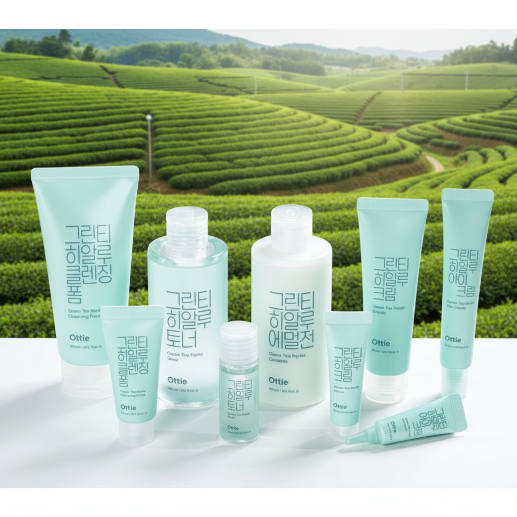 OTTIE - Green Tea Hyalu Eye Cream - Oční krém s čajovým extraktem a kyselinou hyaluronovou - 30 ml