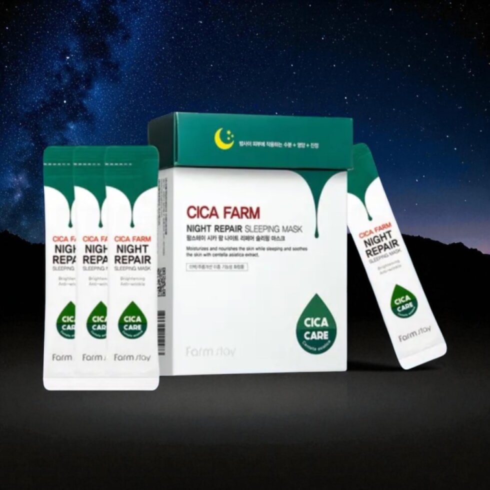 FARM STAY - Cica Farm Night Repair Sleeping Mask - Noční regenerační spací maska s Cica extraktem - 20 ks