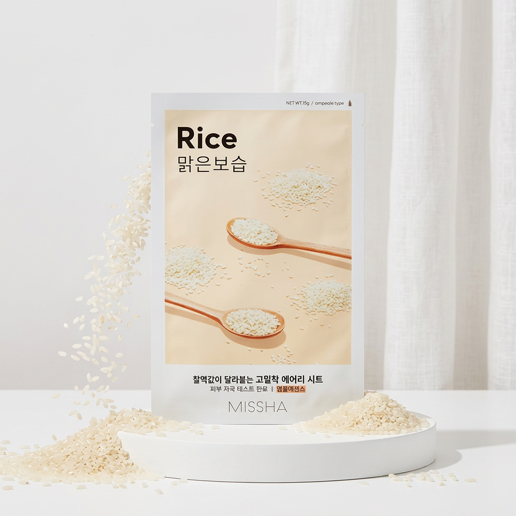 MISSHA - Airy Fit Sheet Mask Rice - Vyživující a zklidňující maska s rýží - 19 g