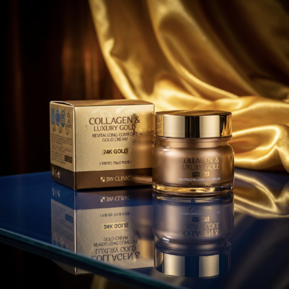 3W CLINIC - Collagen & Luxury Gold Revitalizing Comfort Gold Cream - Revitalizační zklidňující pleťový krém se zlatem a kolagenem - 100 ml
